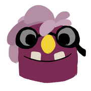 A sticker from Bugsnax of Floofty Fizzlebean